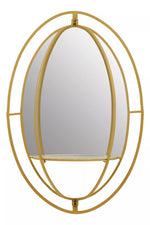 Load image into Gallery viewer, Avento Oval Shelved Gold Wall Mirror
