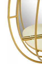 Load image into Gallery viewer, Avento Oval Shelved Gold Wall Mirror
