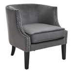 Load image into Gallery viewer, Larissa Grey Velvet Studded Chair
