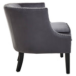 Load image into Gallery viewer, Larissa Grey Velvet Studded Chair
