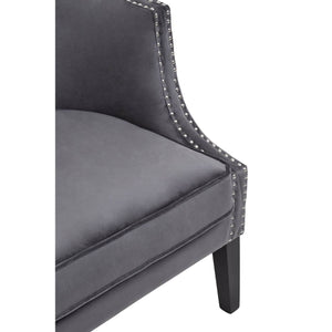 Larissa Grey Velvet Studded Chair