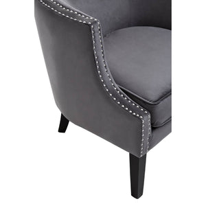 Larissa Grey Velvet Studded Chair