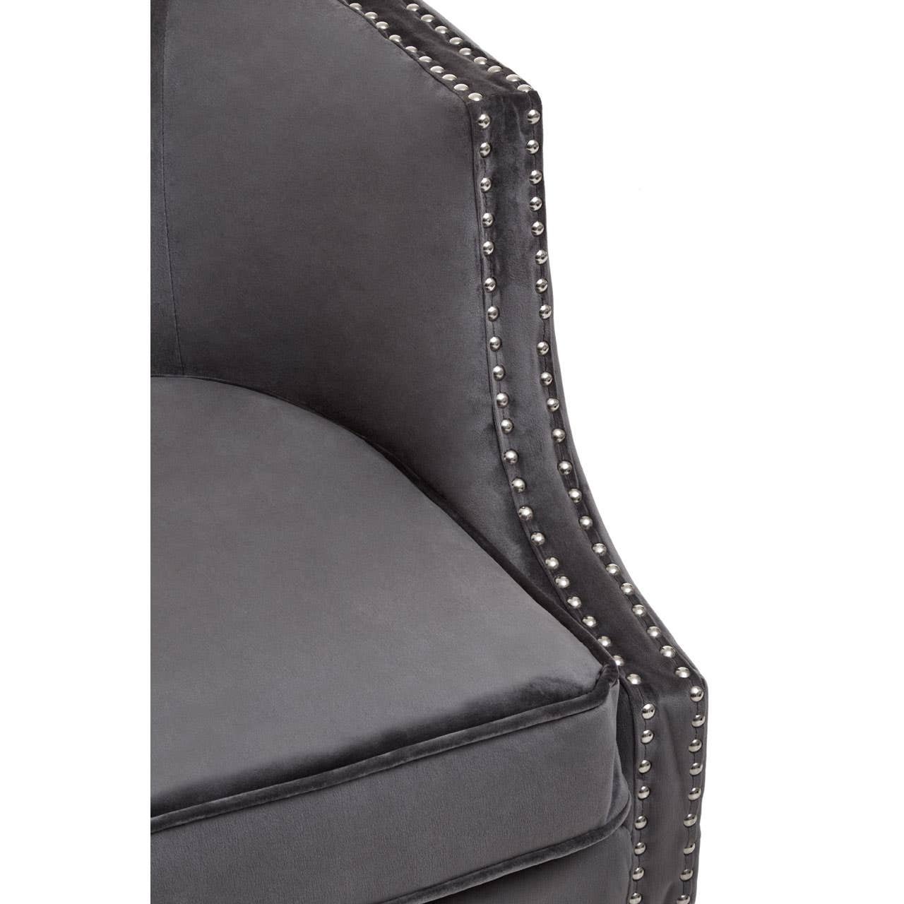 Larissa Grey Velvet Studded Chair