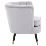 Load image into Gallery viewer, Loretta Grey Velvet Shell Accent Chair
