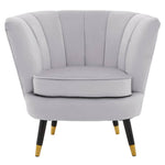 Load image into Gallery viewer, Loretta Grey Velvet Shell Accent Chair
