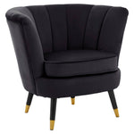 Load image into Gallery viewer, Loretta Black Velvet Shell Accent Chair
