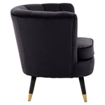 Load image into Gallery viewer, Loretta Black Velvet Shell Accent Chair
