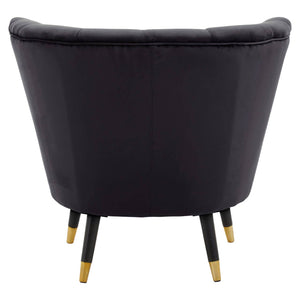Loretta Black Velvet Shell Accent Chair