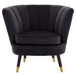 Load image into Gallery viewer, Loretta Black Velvet Shell Accent Chair
