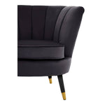 Load image into Gallery viewer, Loretta Black Velvet Shell Accent Chair
