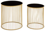 Load image into Gallery viewer, Avento Set Of Two Black And Gold Side Tables
