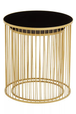 Load image into Gallery viewer, Avento Set Of Two Black And Gold Side Tables
