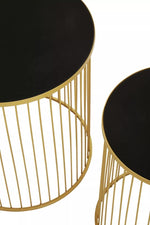 Load image into Gallery viewer, Avento Set Of Two Black And Gold Side Tables
