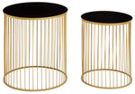 Load image into Gallery viewer, Avento Set Of Two Black And Gold Side Tables
