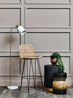 Load image into Gallery viewer, Newton White And Gold Floor Lamp
