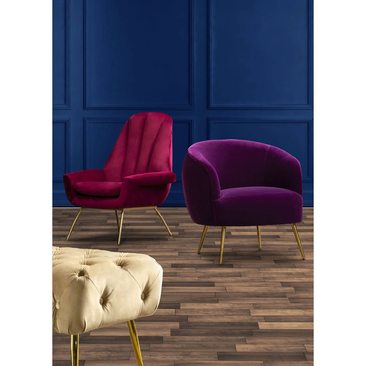 Manhattan Purple Velvet Armchair