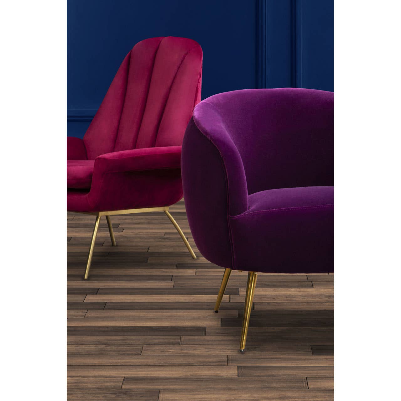 Manhattan Purple Velvet Armchair