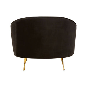 Manhattan Black Velvet Armchair
