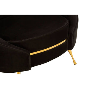 Manhattan Black Velvet Armchair