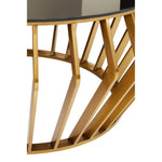 Load image into Gallery viewer, Ackley Gold Round Coffee Table with Black Glass
