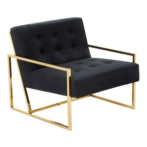 Azalea Black Velvet Lounge Chair