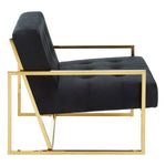 Load image into Gallery viewer, Azalea Black Velvet Lounge Chair
