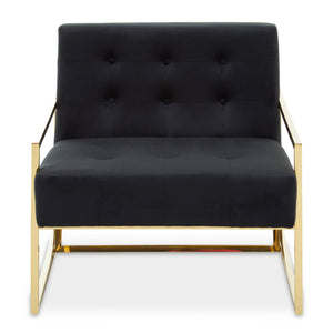 Azalea Black Velvet Lounge Chair