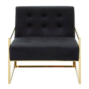 Azalea Black Velvet Lounge Chair