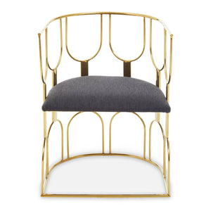 Azalea Black Dining Chair with Gold Frame