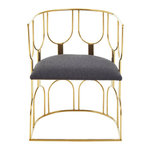Azalea Black Dining Chair with Gold Frame