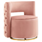 Load image into Gallery viewer, Yasmeen Pink Velvet Swivel Chair
