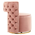 Load image into Gallery viewer, Yasmeen Pink Velvet Swivel Chair
