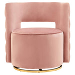 Load image into Gallery viewer, Yasmeen Pink Velvet Swivel Chair
