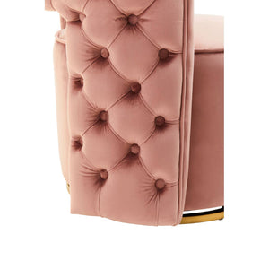 Yasmeen Pink Velvet Swivel Chair