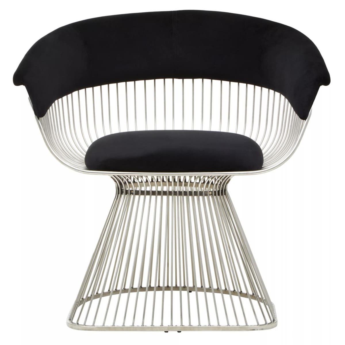 Vogue Black Velvet and Silver Frame Chair