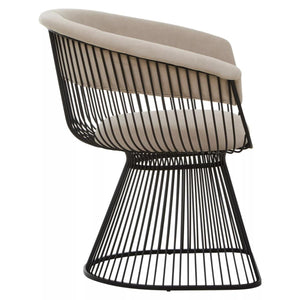 Vogue Mink Velvet and Black Frame Chair