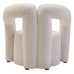 Davina Ivory Textured Boucle Effect Statement Chair