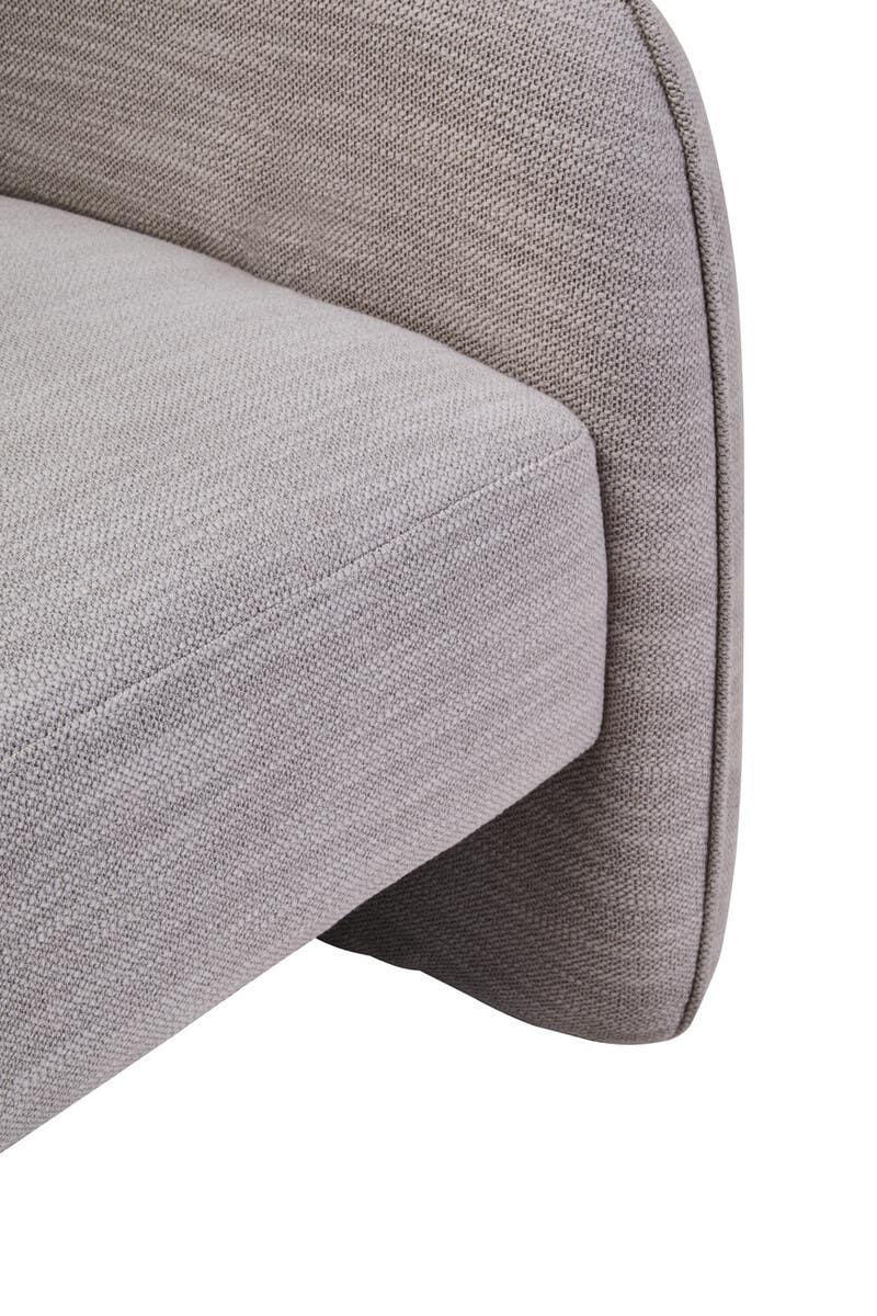 Bilani Grey Linen Effect Curved Chair