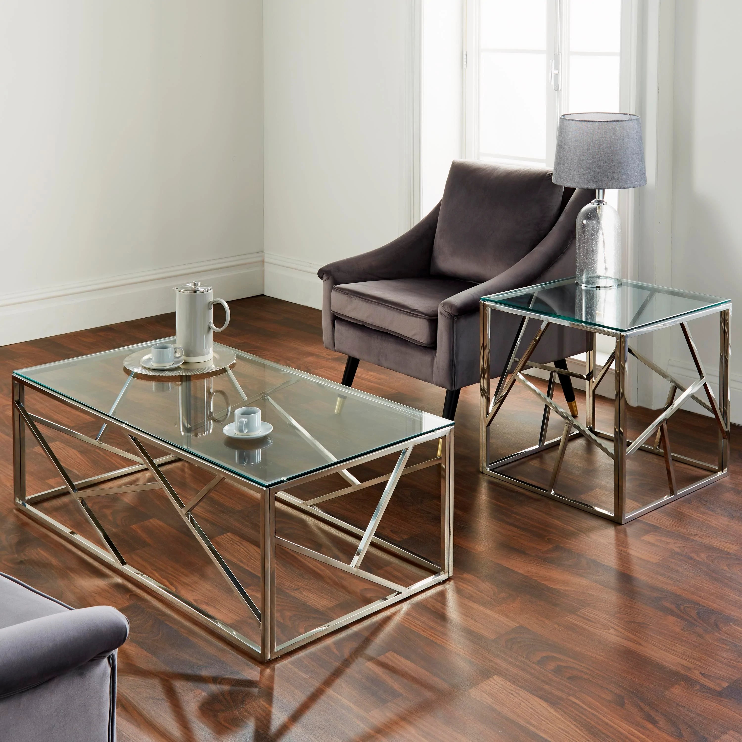 Geomoetric Silver Coffee Table