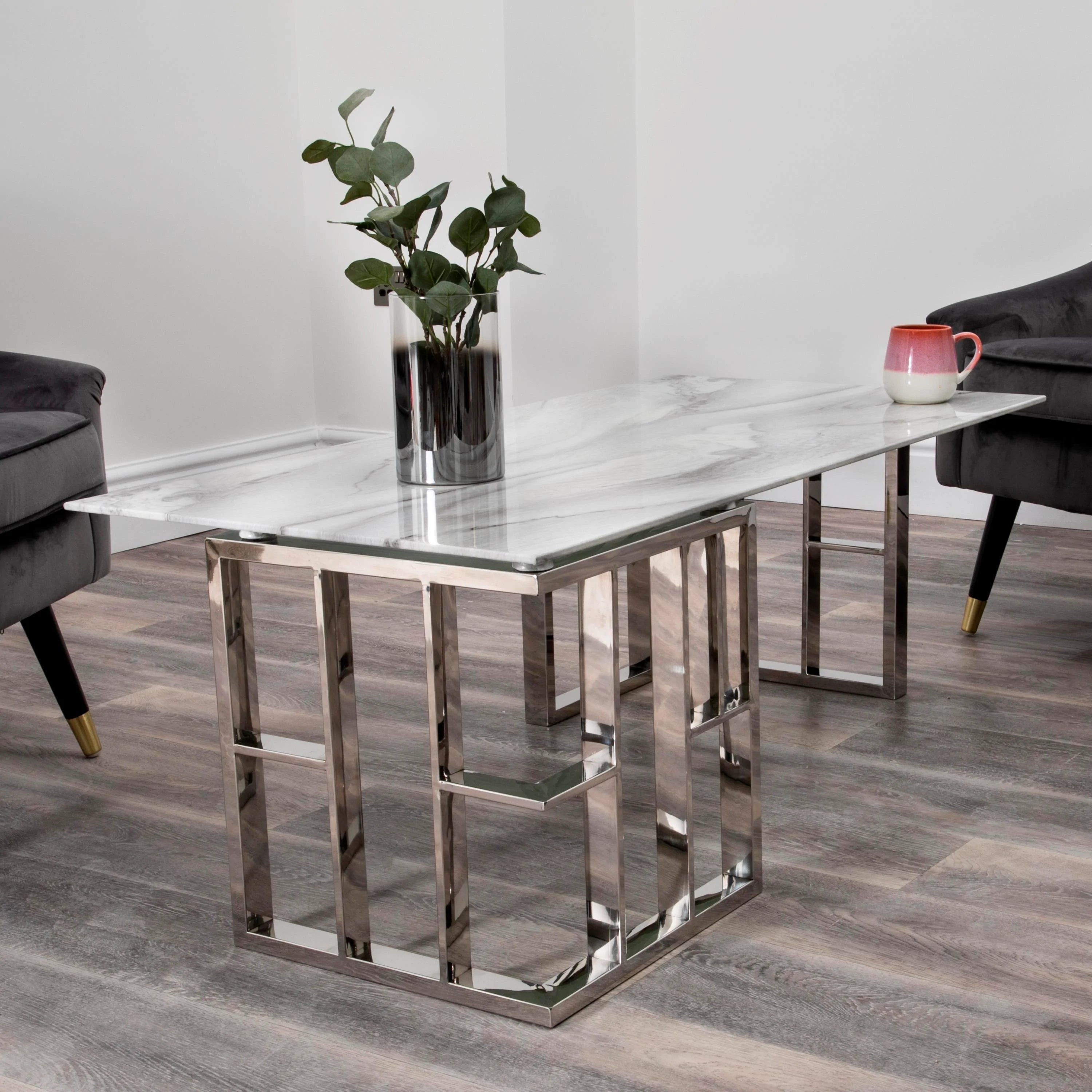 Marble Glass Manhattan Coffee Table
