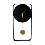 Load image into Gallery viewer, Matte Black Metal Wall Clock with Gold Details
