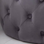Load image into Gallery viewer, Grey Tufted Velvet Pouffe
