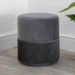 Load image into Gallery viewer, Round Grey Tassles Stool
