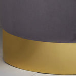 Load image into Gallery viewer, Round Grey Velvet Stool - Gold Finish

