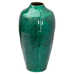 Load image into Gallery viewer, Aztec Collection Brass embossed Ceramic Dipped Urn Vase
